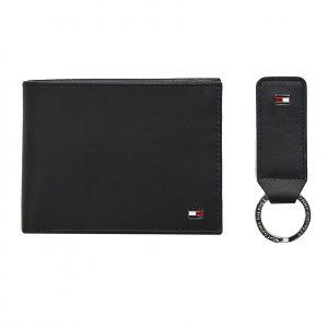 Ανδρικό Πορτοφόλι Tommy Hilfiger Gift Pack Eton CC and Coin Pocket Keyfob AM0AM07931-BDS Μαύρο Νέες Παραλαβές