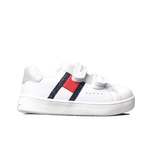Παιδικά Παπούτσια Tommy Hilfiger Flag Low Cut Velcro T1A9-33190-1439X025 Ασπρο Νέες Παραλαβές 3
